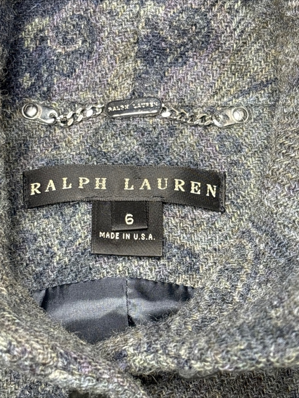 Ralph Lauren Black Label Paisley Print Shacket Made In USA Size 6 100% Wool - Picture 2 of 10
